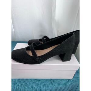 Isaac Mizrahi Black Sparkle Mary Jane Pump